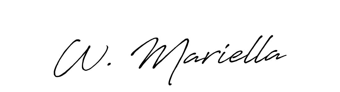 Also You can easily find your signature by using the search form. We will create W. Mariella name handwritten signature images for you free of cost using Antro_Vectra_Bolder sign style. W. Mariella signature style 7 images and pictures png